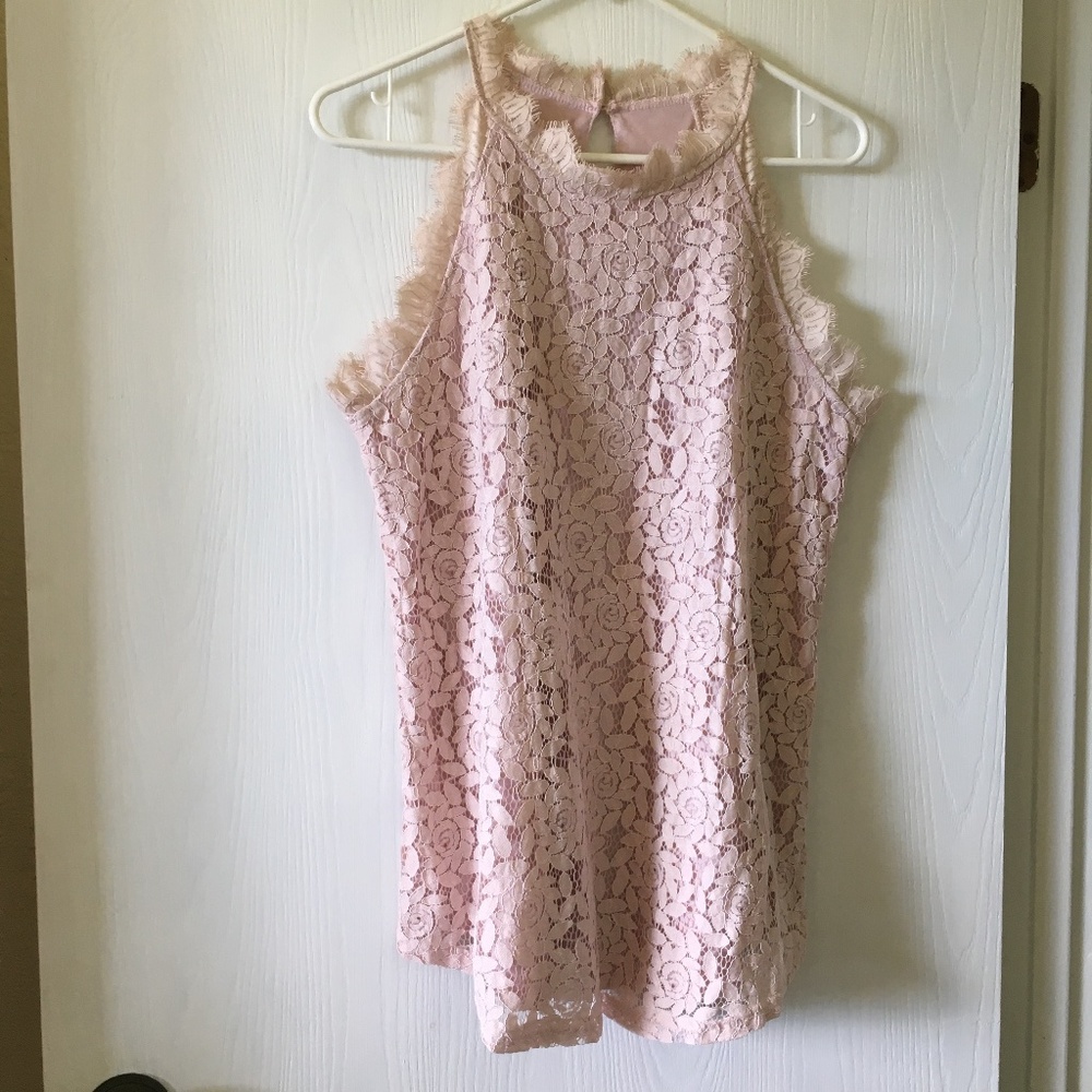 Berryou Women's Lace Blush Tank Top. Size L.